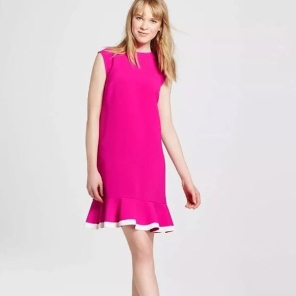 Victoria Beckham for Target Dresses & Skirts - Victoria Beckham Target Fuchsia White Trim Dress